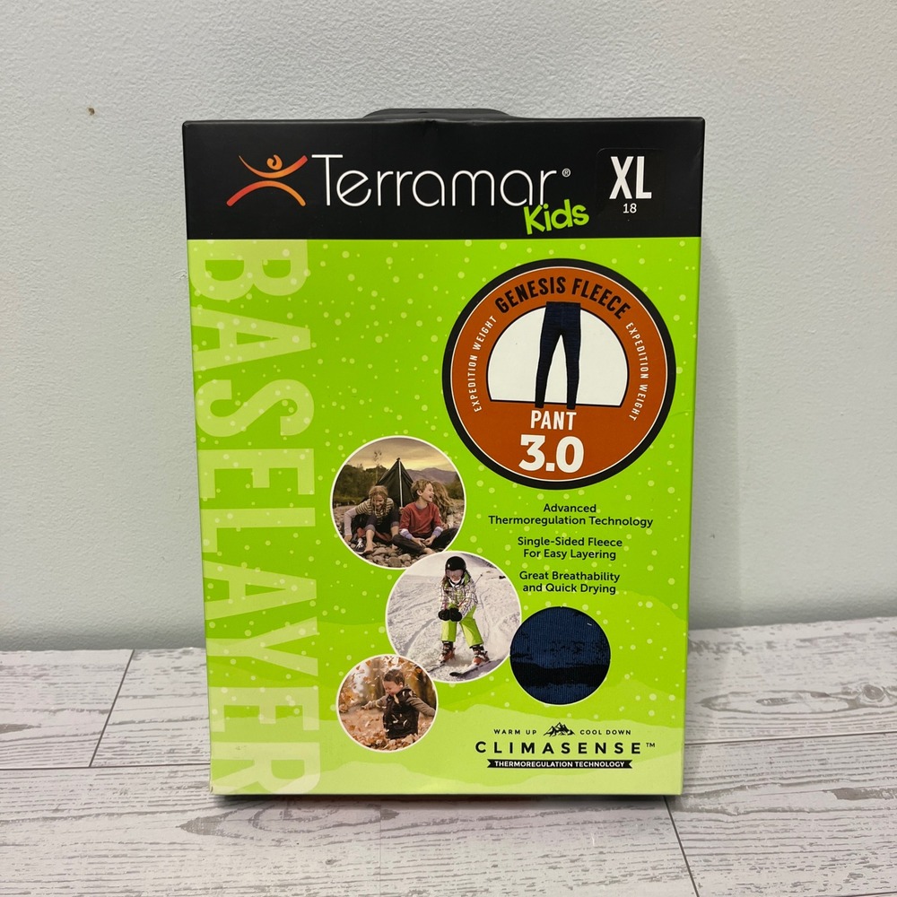 Terramar‎ Kids Genesis Fleece 3.0 Expedition Weight Base Layer Pant XL 18 Blue
